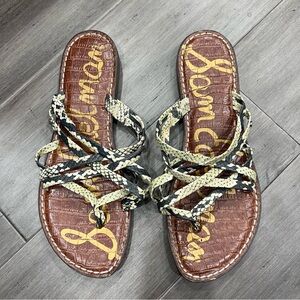 Sam Edelman Women's Braided Sandals - Snake‎ Skin Print